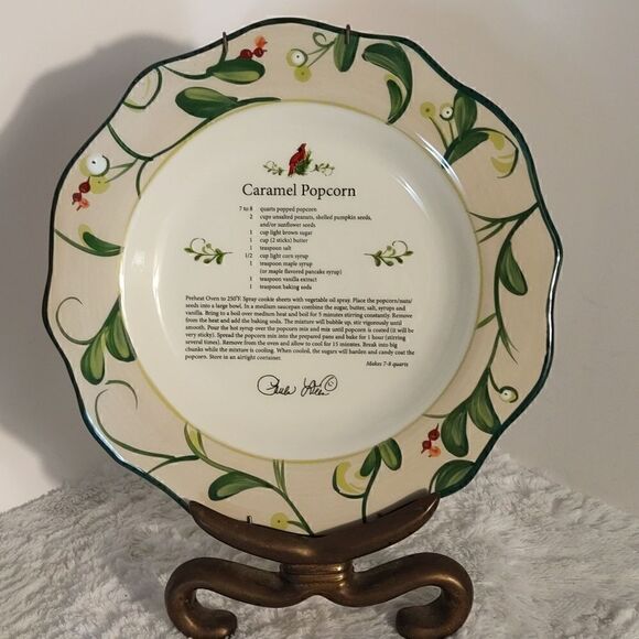 Paula Deen Home For The Holidays "Caramel Popcorn" Recipe Plate - Picture 5 of 5